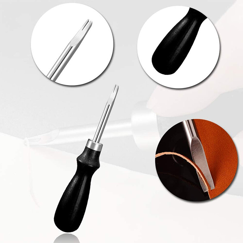 Koveen Edge Beveler Kožni pribor za šivanje Skiving Kit s voštanim koncem Kožna igla Šilo Naprstak za šivanje rezbarenje