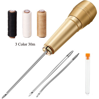 Set de cusut din piele DIY Set de pungi de cupru pentru pantofi de cort din pânză din piele Unelte conice de cusut Instrumente de reparare a acelor de artizanat din piele