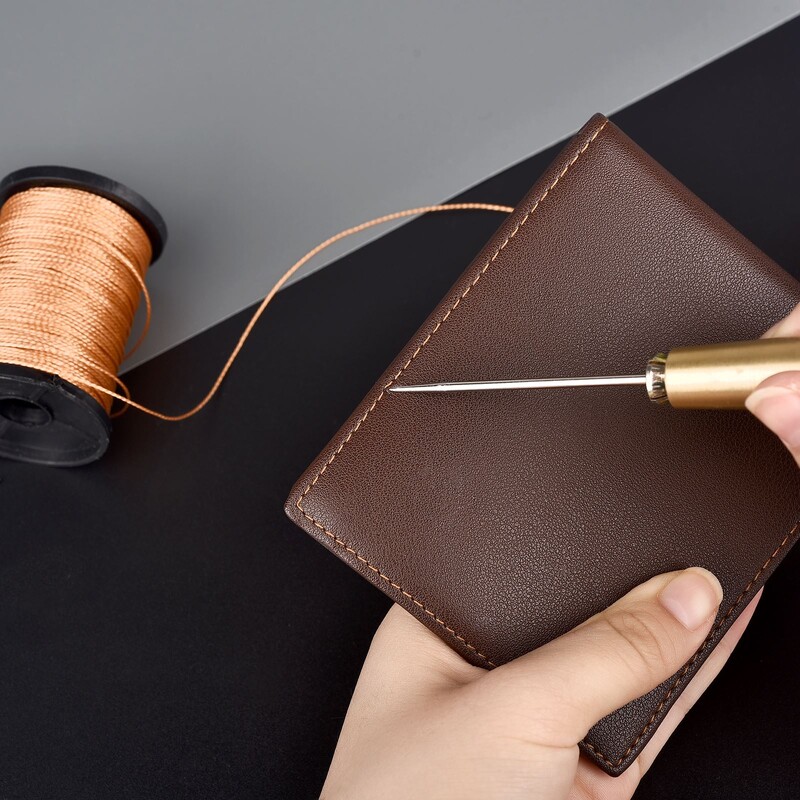 Kožni pribor za šivanje DIY kožna igla za šivanje s bakrenom ručkom Set kožnih platnenih šatorskih cipela Alat za popravak s najlonskim koncem