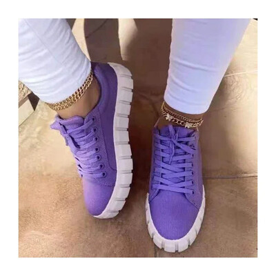 Täiesti uued tossud vabaajajalatsid, suur suurus 43 kingapaelad, mood, must lilla, vaba aja veetmine, lõuend jalatsid, lamedad Zapatos mujer