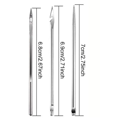 Δερμάτινο κιτ ραπτικής DIY Δερμάτινη βελόνα ραπτικής βελόνας με χάλκινη λαβή σετ Δερμάτινα πάνινα παπούτσια για σκηνή επισκευής νάιλον κλωστή