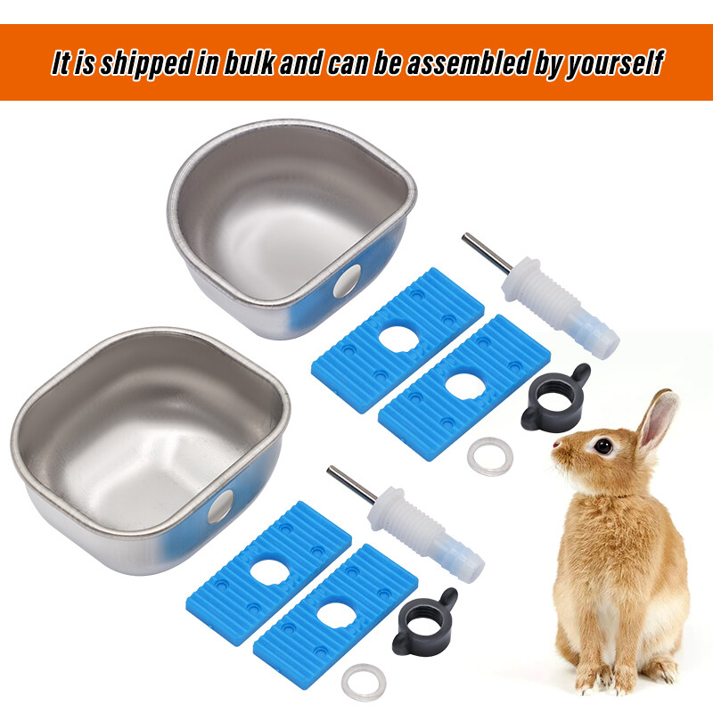 5 komplekti roostevabast terasest küüliku veekauss Farm Lemmiklooma automaatjoodik Küüliku puuri parandav tass Tõstva rebase naaritsa joogikauss