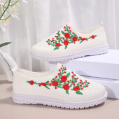 Pantofi pantofi de damă pantofi din plasă, respirabil, confort floral, moale, culoare solidă, modă, încălțăminte pentru femei, pantofi ușori pentru femei