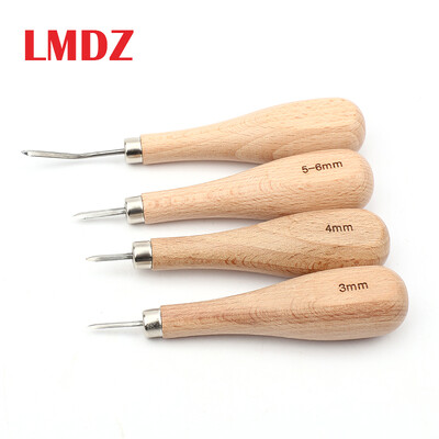 LMDZ 1tk Nahast käsitöö puidust teemant-rombiga tiib 3mm 4mm 5-6mm DIY naha õmblemine õmblusvarras Leathercraft Punch Tool