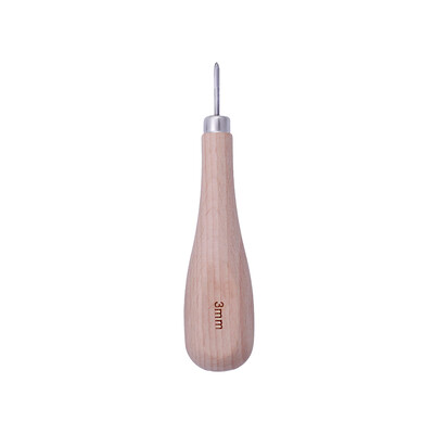 LMDZ 1gab Ādas amatniecības koka dimanta rombs Awl 3mm 4mm 5-6mm DIY Ādas šujmašīnas šūšanas sūcējs Leathercraft perforators