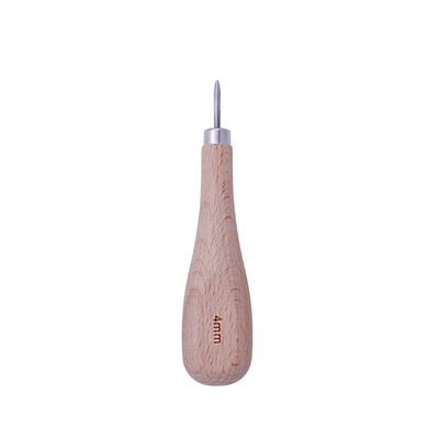 LMDZ 1gab Ādas amatniecības koka dimanta rombs Awl 3mm 4mm 5-6mm DIY Ādas šujmašīnas šūšanas sūcējs Leathercraft perforators