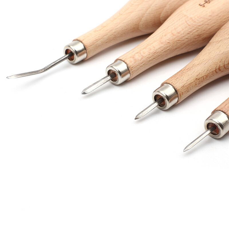 LMDZ 1 buc. Artizanat din piele, din lemn, cu romb, 3 mm, 4 mm, 5-6 mm, cusut cusut din piele, instrument de perforare pentru artizanat.