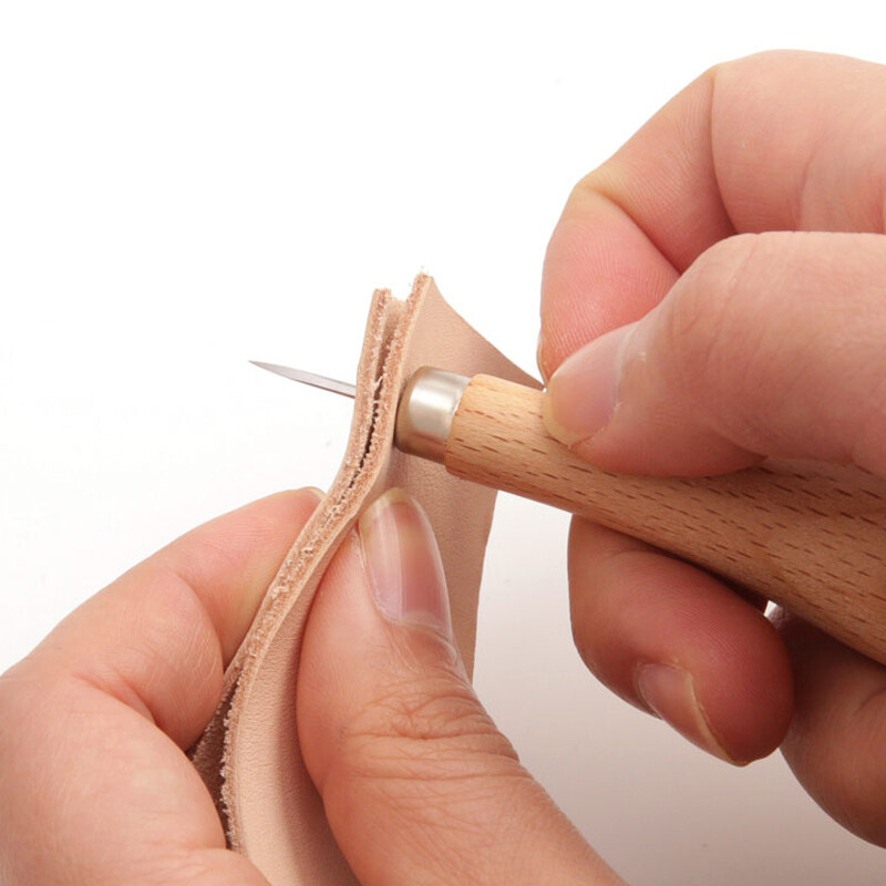LMDZ 1 buc. Artizanat din piele, din lemn, cu romb, 3 mm, 4 mm, 5-6 mm, cusut cusut din piele, instrument de perforare pentru artizanat.