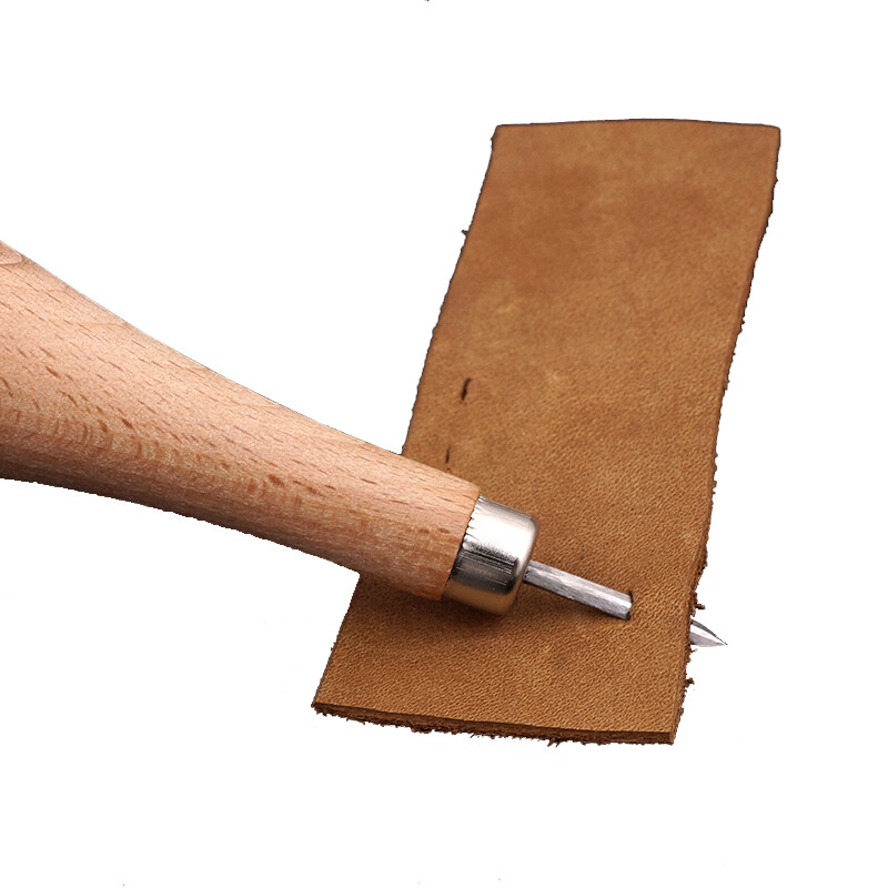LMDZ 1 buc. Artizanat din piele, din lemn, cu romb, 3 mm, 4 mm, 5-6 mm, cusut cusut din piele, instrument de perforare pentru artizanat.