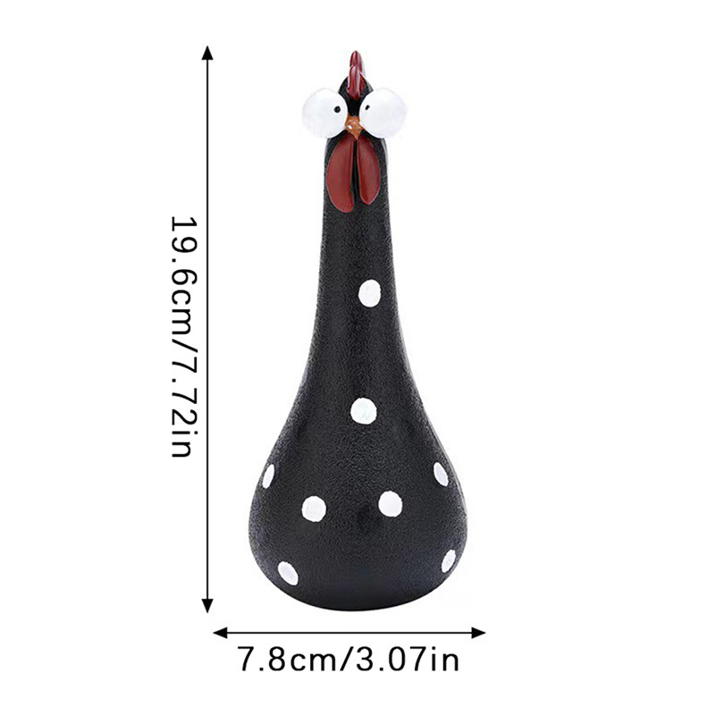 Gyanta hosszú nyakú csirke díszek kerti udvarhoz kültéri dekorációhoz Buta tyúk szobrok irodai asztali figurák