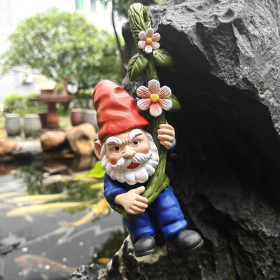 Rattan Gnome Miegamasis Kiemas Sodas Statula Kabantis Sodinimo vazonas Augalas Kabantis Akcentas Papuošalai Šventiniai suvenyrai draugams