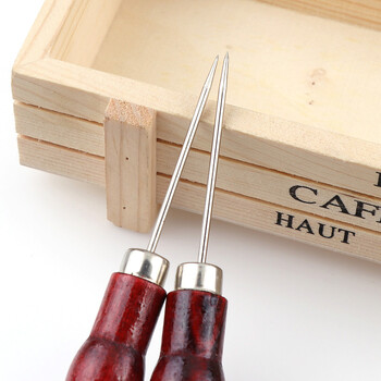 2 τεμάχια/σετ Redwood Gourd Canvas Canvas Racing Shoes Wood Handle Tool Awl Hand Stittching Taper Needle Tool Craft Craft Reappe