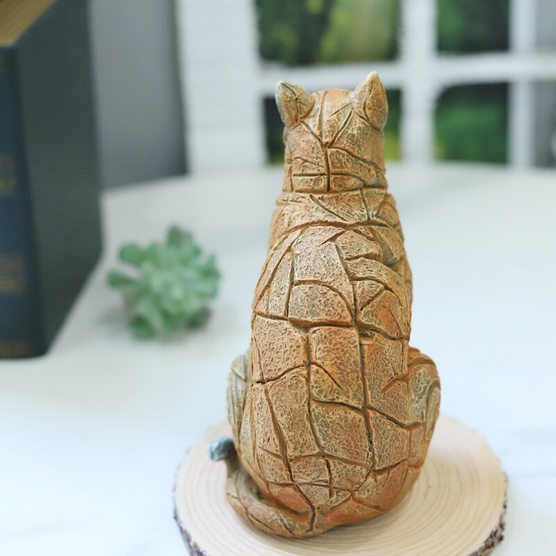 1buc, ornament de statuie din rășină de pisică de simulare, birou de birou pentru dormitor, gazon de curte, cadou pentru iubitorul de pisici