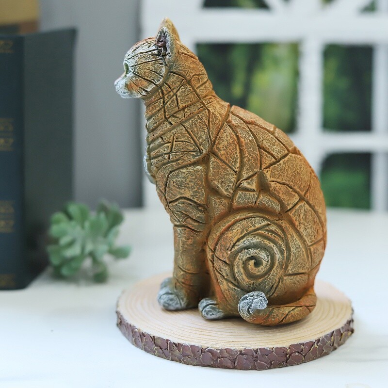 1buc, ornament de statuie din rășină de pisică de simulare, birou de birou pentru dormitor, gazon de curte, cadou pentru iubitorul de pisici