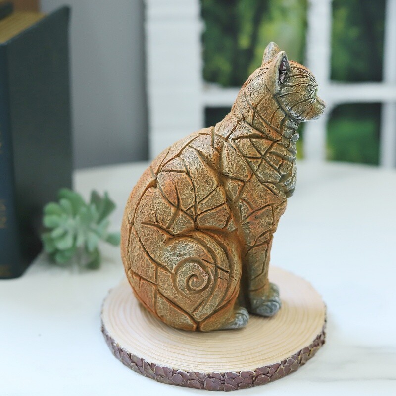 1buc, ornament de statuie din rășină de pisică de simulare, birou de birou pentru dormitor, gazon de curte, cadou pentru iubitorul de pisici