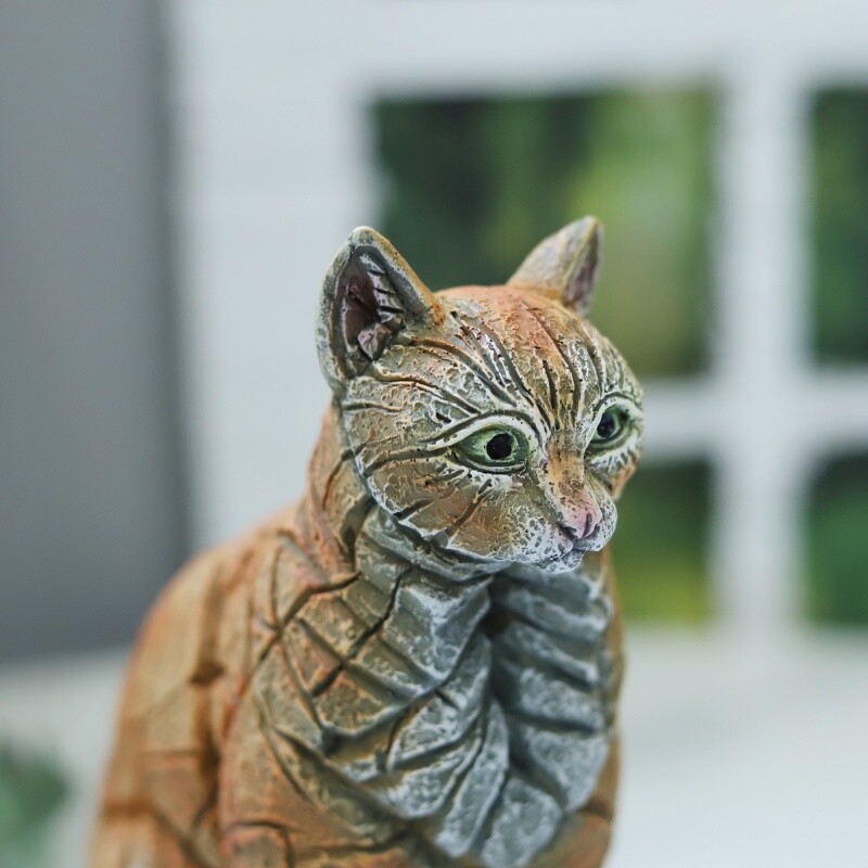 1buc, ornament de statuie din rășină de pisică de simulare, birou de birou pentru dormitor, gazon de curte, cadou pentru iubitorul de pisici