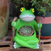 1gb jaukas vardes šūpoļu stādīšanas sveķu izstrādājumi, sveķu vardes piekarināmais stādītājs, sulīgu dzīvnieku stādītājs, vardes šūpoļu stādītāju dekors