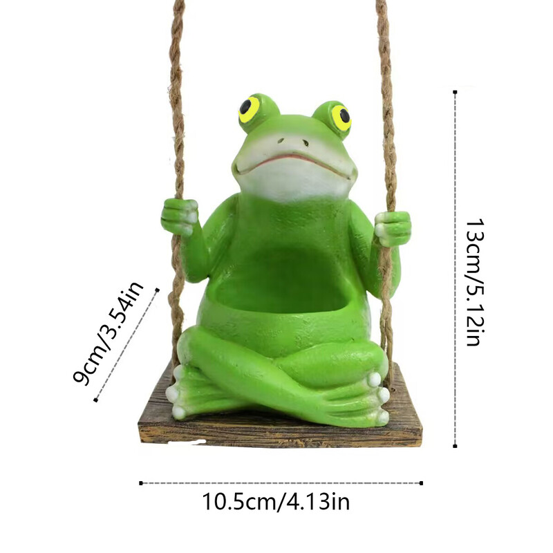 1gb jaukas vardes šūpoļu stādīšanas sveķu izstrādājumi, sveķu vardes piekarināmais stādītājs, sulīgu dzīvnieku stādītājs, vardes šūpoļu stādītāju dekors