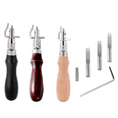 LMDZ 7 viename „pasidaryk pats“ reguliuojamas odos susiuvimo griovelis „Skiving Edge Beveler“ įrankiai, skirti „Leathercraft“ siūti raukšlių griovelių pjovimo įrankis