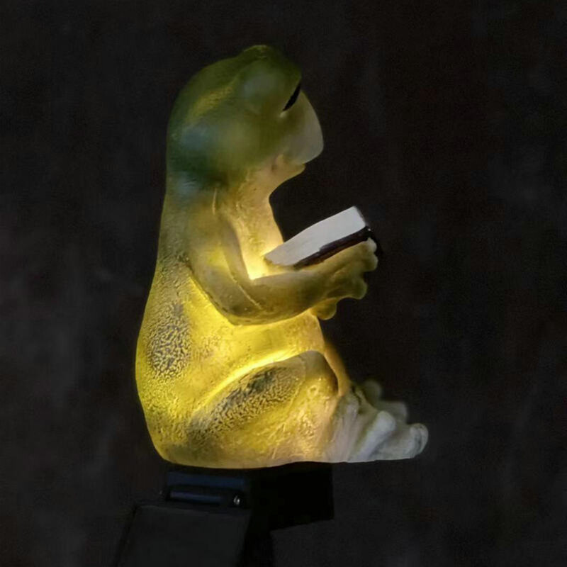 Lumini LED solare în aer liber Statuie broască din rășină Lampă solară pentru gazon Lămpi rezistente la apă pentru grădini, balcoane, decorarea casei