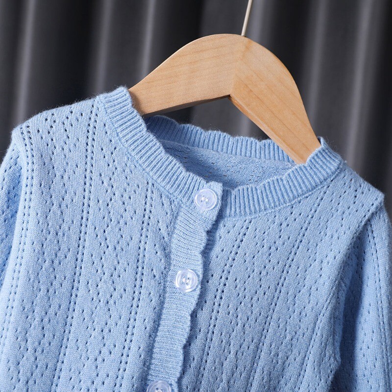 Copii Fete Haine Toamna Iarna Bebeluși Fete Cardigan de tricotat Pulover drăguț Palton Pulover tricotat albastru Pulover tricotat moale pentru copil mic