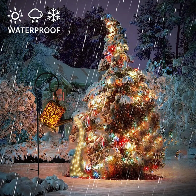 LED-es napkollektoros locsolókanna lámpa függő vízforraló lámpás lámpa kültéri vízálló villa ösvény gyep udvar kert díszítő lámpa