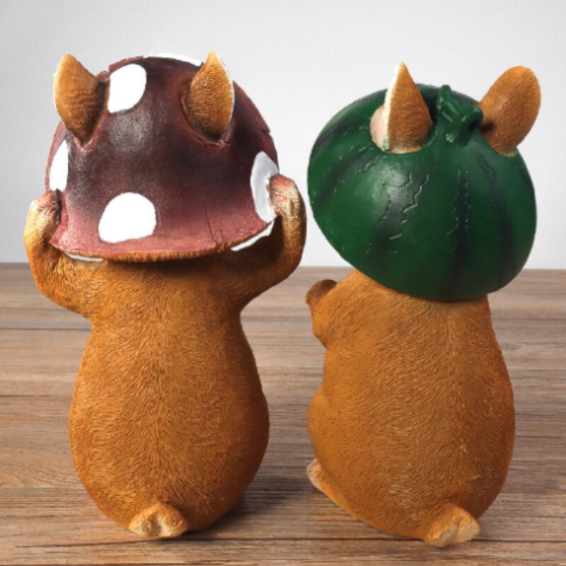 Ornamente de iepuri de rășină de grădină, figurină drăguță, statuie de animale, mini zână, creativă drăguță, peisaj, iarbă, decorare pentru ghiveci