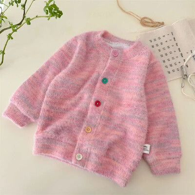 Jesen Zima Plišana topla dječja jakna s duginim puloverom Modni svestrani džemperi za djevojčice Kaput Slatka slatka djevojka Dječji gornji kaput