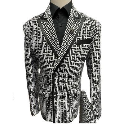 Luksuslikud pruunid ruudulised meeste ülikonnad, kahe rinnaga, uusima disainiga Peak Lapel Peigmehe pulmade smokingid parima mehe kostüüm, 2 tükki
