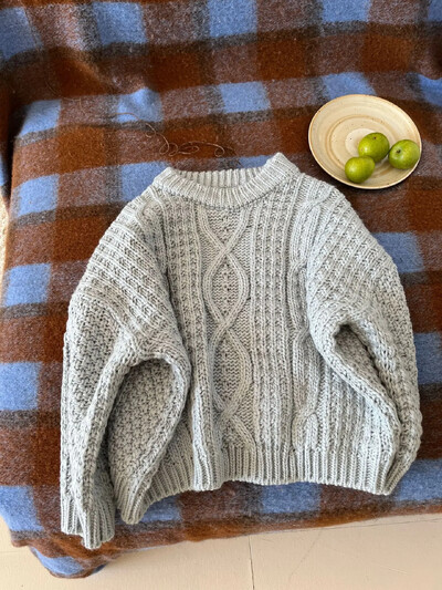 Džemper za djevojčice Jesen Zima Novi korejski 2024. Dječje heklane pokrivale za glavu Baby Tide Pleteni debeli široki modni kaput