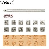 Komplet alata za ispis na koži od 12 kom. Alat za izradu metalnih pečata od legure. Set metalnih pečata za rezbarenje kožnih pečata