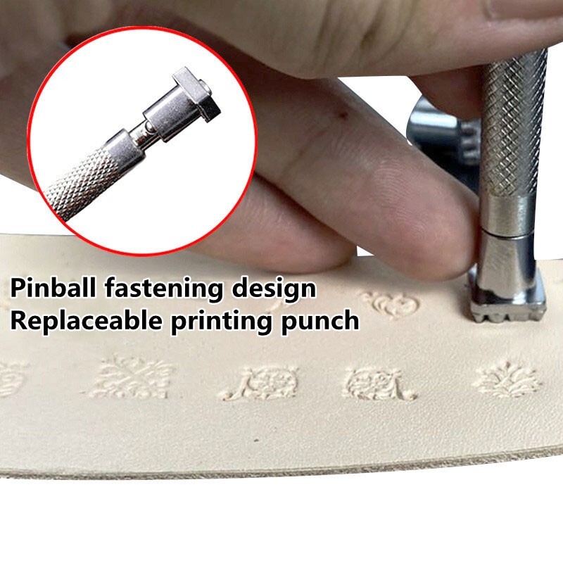 Komplet alata za ispis na koži od 12 kom. Alat za izradu metalnih pečata od legure. Set metalnih pečata za rezbarenje kožnih pečata