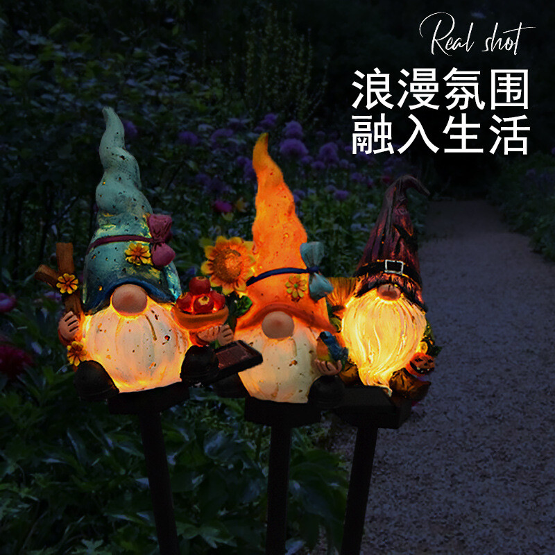 Vrtna dekoracija Gnome patuljasta statua-smola Ukrasi koji nose solarnu energiju LED svjetlo vrata Znak dobrodošlice Kipovi patuljaka