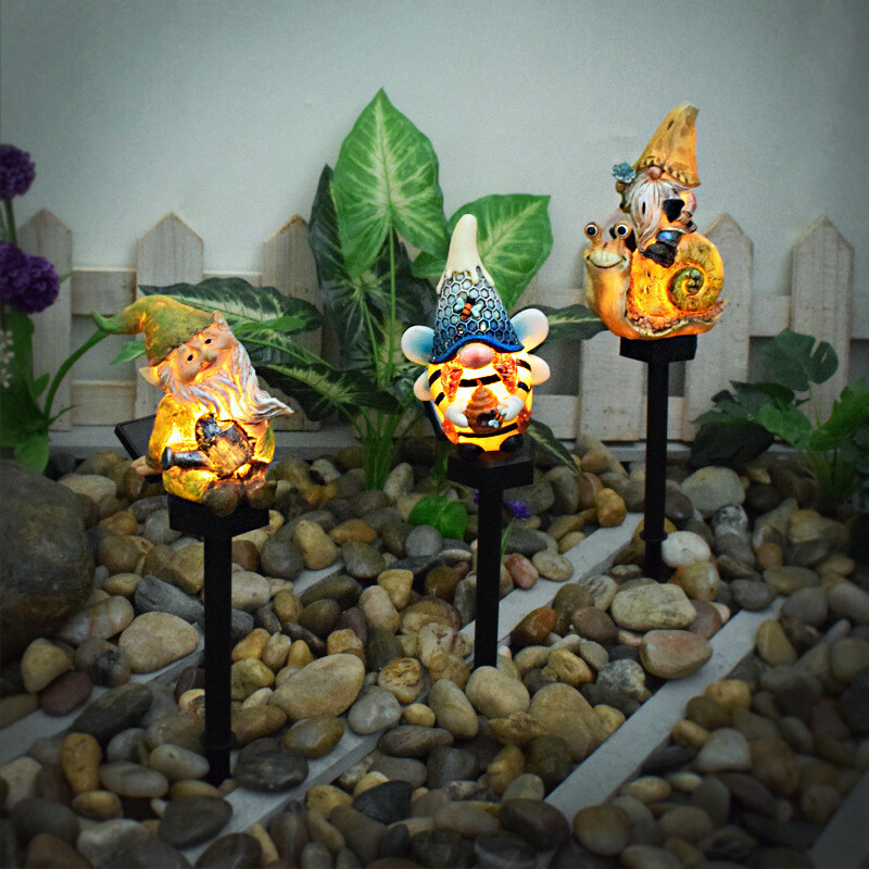 Vrtna dekoracija Gnome patuljasta statua-smola Ukrasi koji nose solarnu energiju LED svjetlo vrata Znak dobrodošlice Kipovi patuljaka