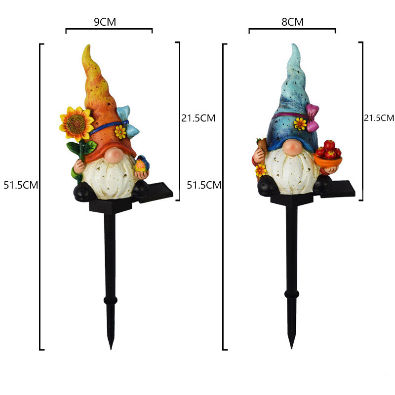 Vrtna dekoracija Gnome patuljasta statua-smola Ukrasi koji nose solarnu energiju LED svjetlo vrata Znak dobrodošlice Kipovi patuljaka