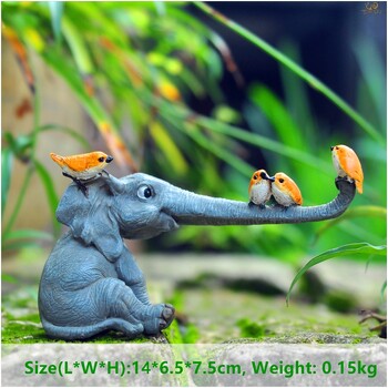 Ежедневна колекция Lucky Elephant Figurines Fairy Garden Животни Орнаменти Home Decor Декорация на маса Сувенирни занаяти