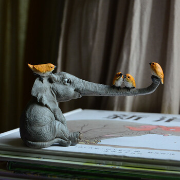 Ежедневна колекция Lucky Elephant Figurines Fairy Garden Животни Орнаменти Home Decor Декорация на маса Сувенирни занаяти