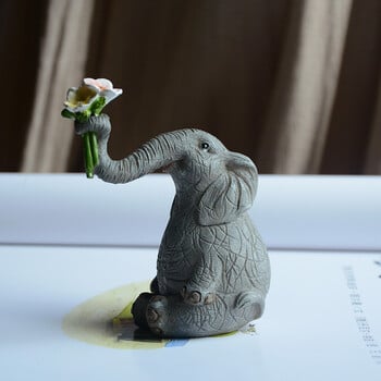 Ежедневна колекция Lucky Elephant Figurines Fairy Garden Животни Орнаменти Home Decor Декорация на маса Сувенирни занаяти