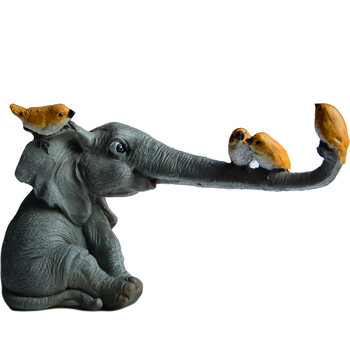 Ежедневна колекция Lucky Elephant Figurines Fairy Garden Животни Орнаменти Home Decor Декорация на маса Сувенирни занаяти