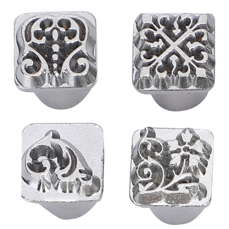 12 db Bélyegző lyukasztó szerszám Tang Dynasty Virágtervezés Barkácsolás Növényi bőr bélyegző 1 db fogantyú