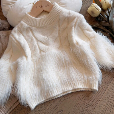 Meiteņu apģērbs 18M-8Y Bērnu rudens ziemas pulovers džemperis Baby Fashion džemperis daudzpusīgs tops