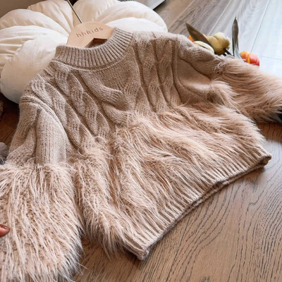 Meiteņu apģērbs 18M-8Y Bērnu rudens ziemas pulovers džemperis Baby Fashion džemperis daudzpusīgs tops