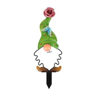 Metāla rūķītis, ievietojot zemi 3D kukaiņi, tauriņi, dekors dārzam pagalma pagalma zāliena zemes rotājumiem ārā