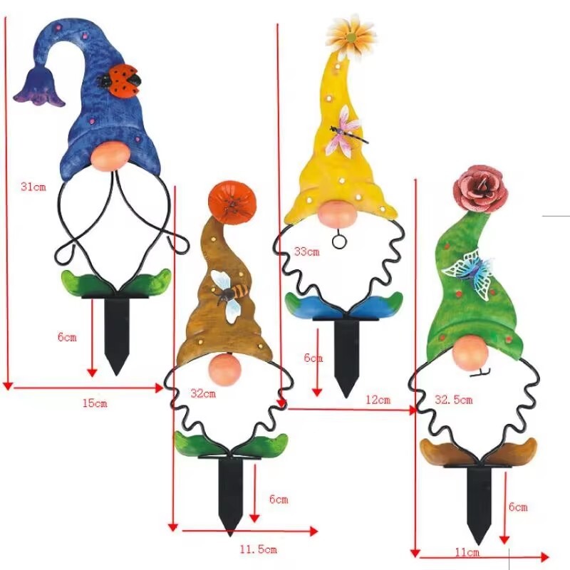 Metāla rūķītis, ievietojot zemi 3D kukaiņi, tauriņi, dekors dārzam pagalma pagalma zāliena zemes rotājumiem ārā