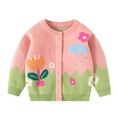 Zimski dječji pleteni kaput Modni topli kardigan za djevojčice Pleteni pulover s cvijećem Dječja debela odjeća za proljeće i jesen