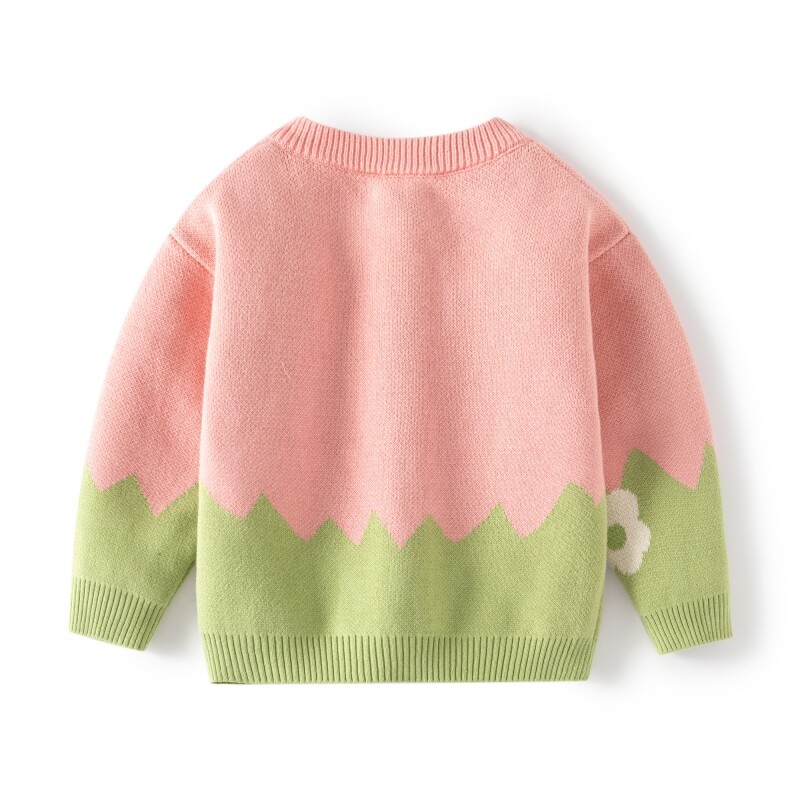 Zimski dječji pleteni kaput Modni topli kardigan za djevojčice Pleteni pulover s cvijećem Dječja debela odjeća za proljeće i jesen