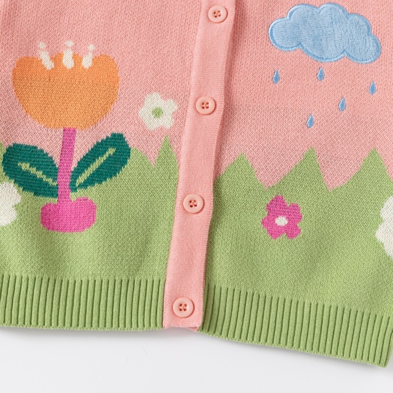 Zimski dječji pleteni kaput Modni topli kardigan za djevojčice Pleteni pulover s cvijećem Dječja debela odjeća za proljeće i jesen