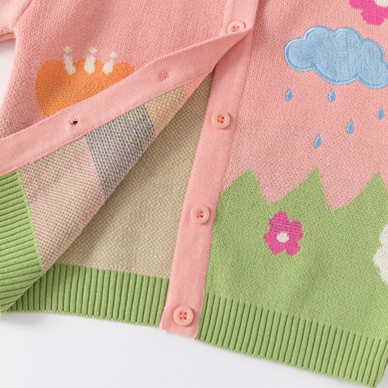 Zimski dječji pleteni kaput Modni topli kardigan za djevojčice Pleteni pulover s cvijećem Dječja debela odjeća za proljeće i jesen