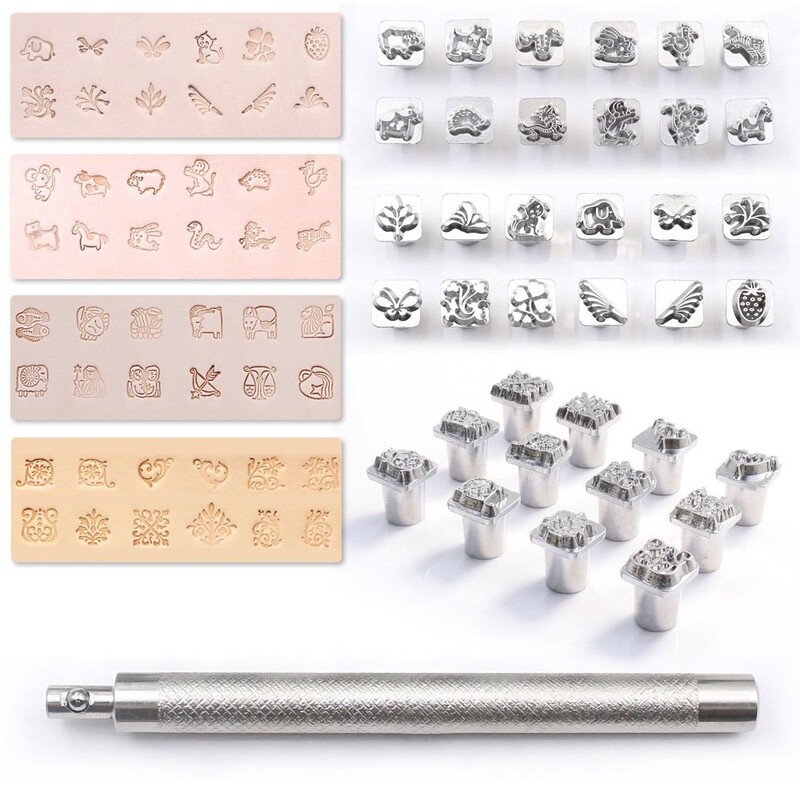 Set de ștanțare din piele Set de ștampilere pentru ștampilere, alfabet, litere, numere, instrumente de ștanțare, instrumente de bricolaj, artizanat, sculptură, instrumente de fabricare a șai