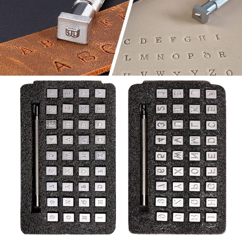Set de ștanțare din piele Set de ștampilere pentru ștampilere, alfabet, litere, numere, instrumente de ștanțare, instrumente de bricolaj, artizanat, sculptură, instrumente de fabricare a șai